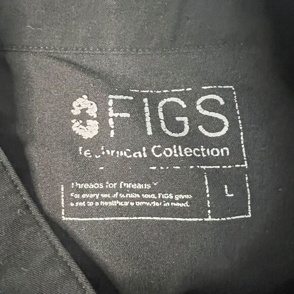 Figs Rafaela Oversized Scrub Top Black Size Large Medical First Responder - Picture 3 of 8